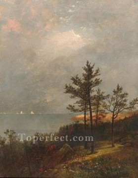  Tormenta Pintura - Tormenta que se avecina en Long Island Sound Luminismo paisaje John Frederick Kensett